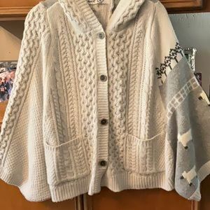 Beautiful Winter Hooded Cable sweater with Sheep Design